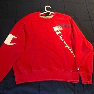 A large red champion super fleece